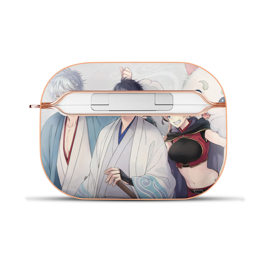 （画像用） ぎんたま 坂田銀時（さかたぎんとき） 神楽 志村新八（しむら しんぱち） GINTAMA Sakata Gintoki Kagura Shimura Shinpachi 【AirPods Pro用】ハードシェル保護ケース｜耐衝撃・防指紋・カラビナ付き商品仕様
