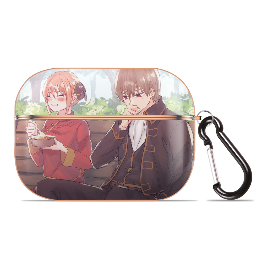 （画像用） ぎんたま 坂田銀時（さかたぎんとき） 神楽 志村新八（しむら しんぱち） GINTAMA Sakata Gintoki Kagura Shimura Shinpachi 【AirPods Pro用】ハードシェル保護ケース｜耐衝撃・防指紋・カラビナ付き商品仕様