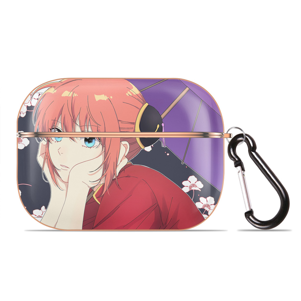 （画像用） ぎんたま 坂田銀時（さかたぎんとき） 神楽 志村新八（しむら しんぱち） GINTAMA Sakata Gintoki Kagura Shimura Shinpachi 【AirPods Pro用】ハードシェル保護ケース｜耐衝撃・防指紋・カラビナ付き商品仕様