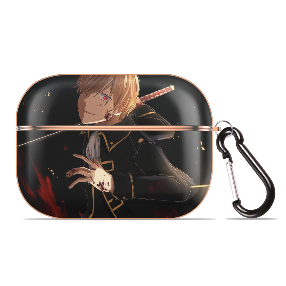 （画像用） ぎんたま 坂田銀時（さかたぎんとき） 神楽 志村新八（しむら しんぱち） GINTAMA Sakata Gintoki Kagura Shimura Shinpachi 【AirPods Pro用】ハードシェル保護ケース｜耐衝撃・防指紋・カラビナ付き商品仕様