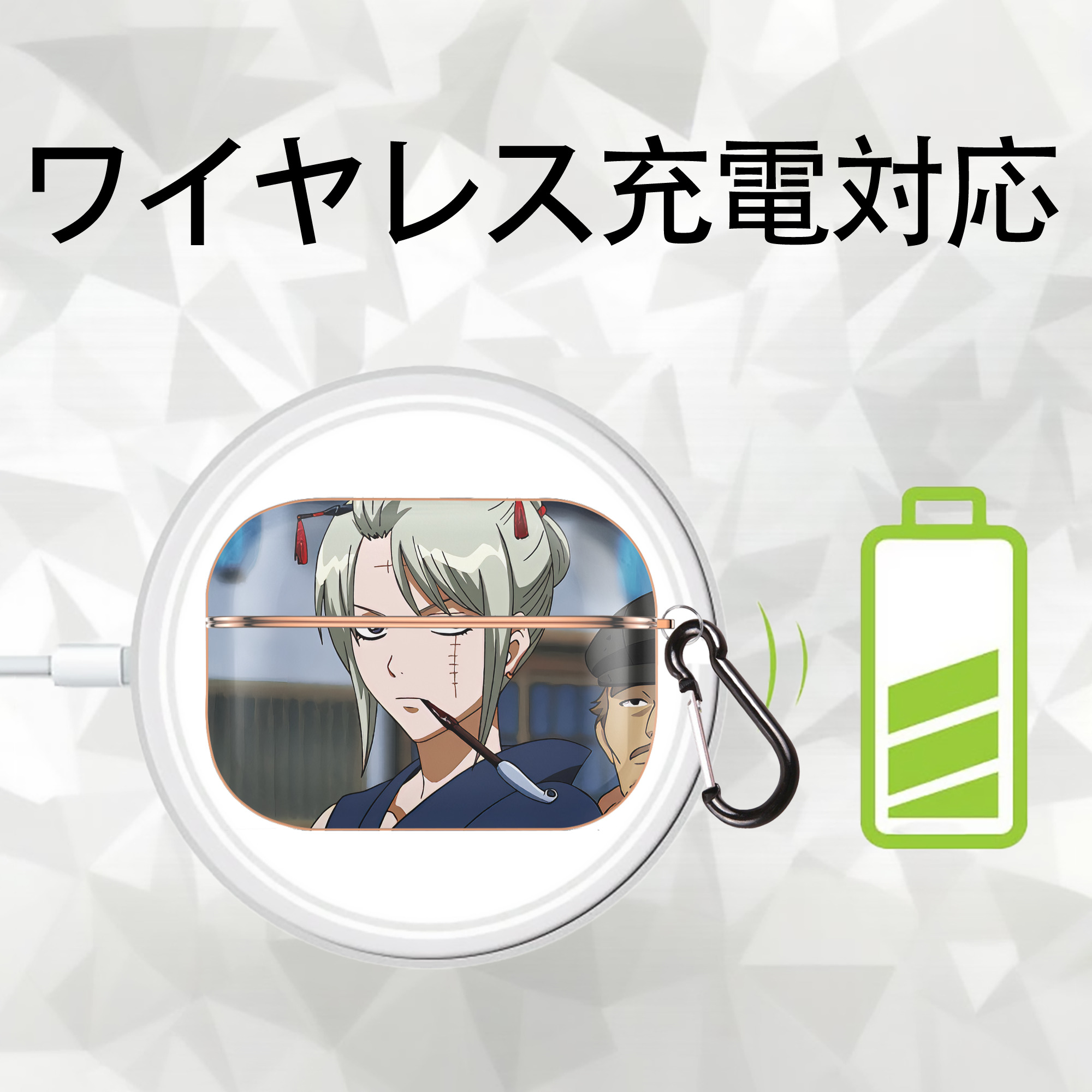 ぎんたま 坂田銀時（さかたぎんとき） 神楽 志村新八（しむら しんぱち） GINTAMA Sakata Gintoki Kagura Shimura Shinpachi 【AirPods Pro用】ハードシェル保護ケース｜耐衝撃・防指紋・カラビナ付き商品仕様
