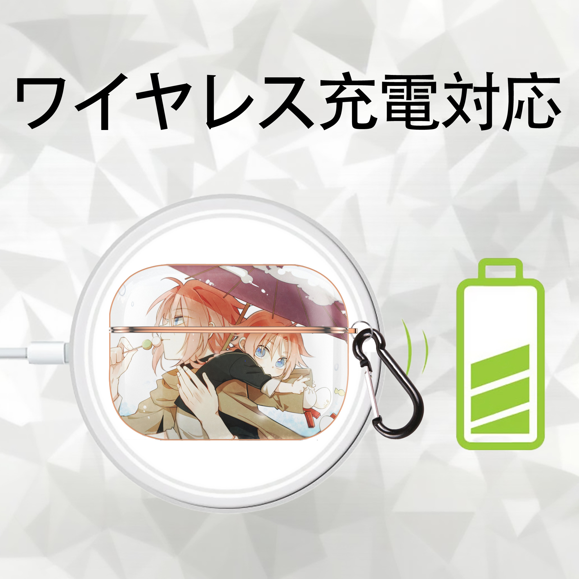 ぎんたま 坂田銀時（さかたぎんとき） 神楽 志村新八（しむら しんぱち） GINTAMA Sakata Gintoki Kagura Shimura Shinpachi 【AirPods Pro用】ハードシェル保護ケース｜耐衝撃・防指紋・カラビナ付き商品仕様