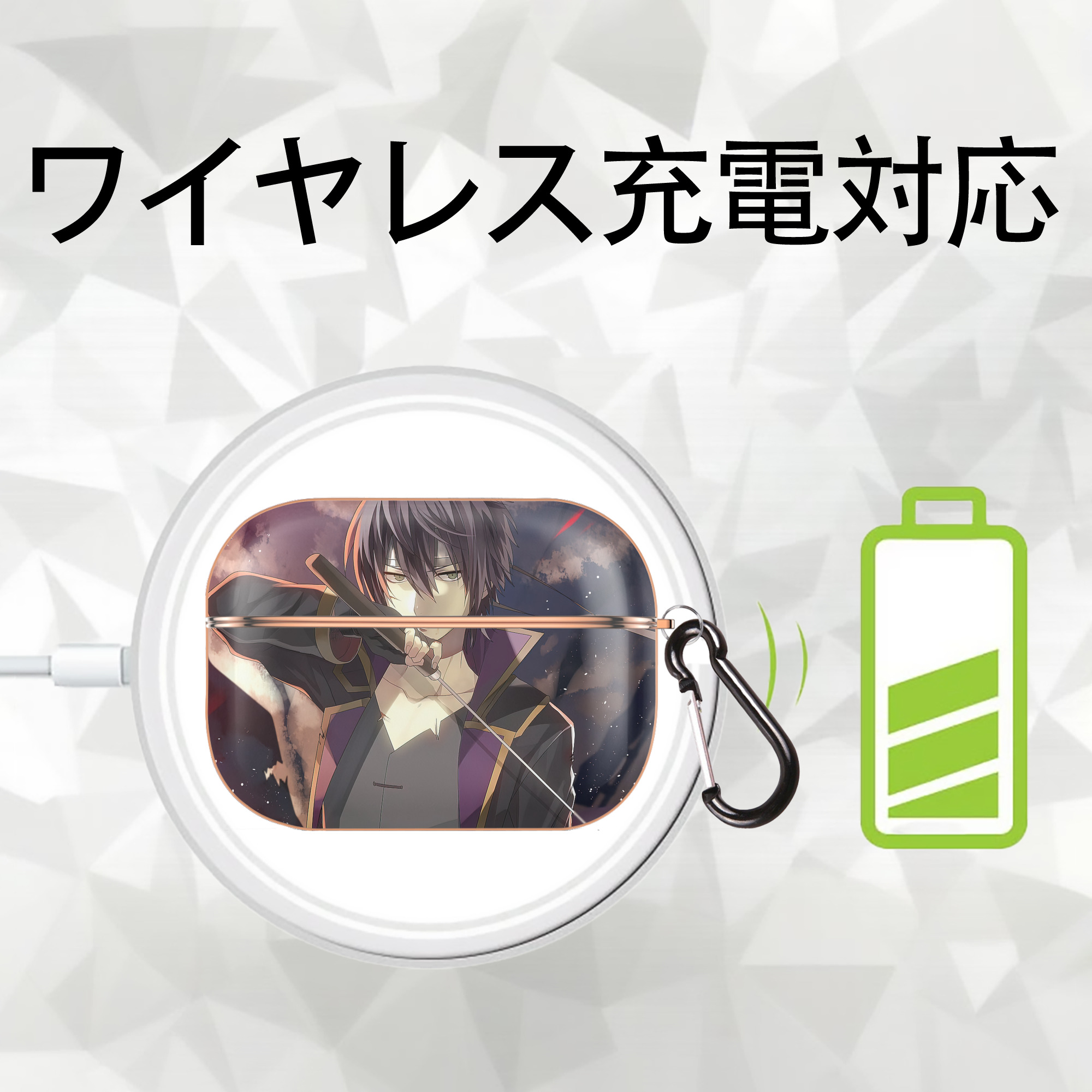 ぎんたま 坂田銀時（さかたぎんとき） 神楽 志村新八（しむら しんぱち） GINTAMA Sakata Gintoki Kagura Shimura Shinpachi 【AirPods Pro用】ハードシェル保護ケース｜耐衝撃・防指紋・カラビナ付き商品仕様