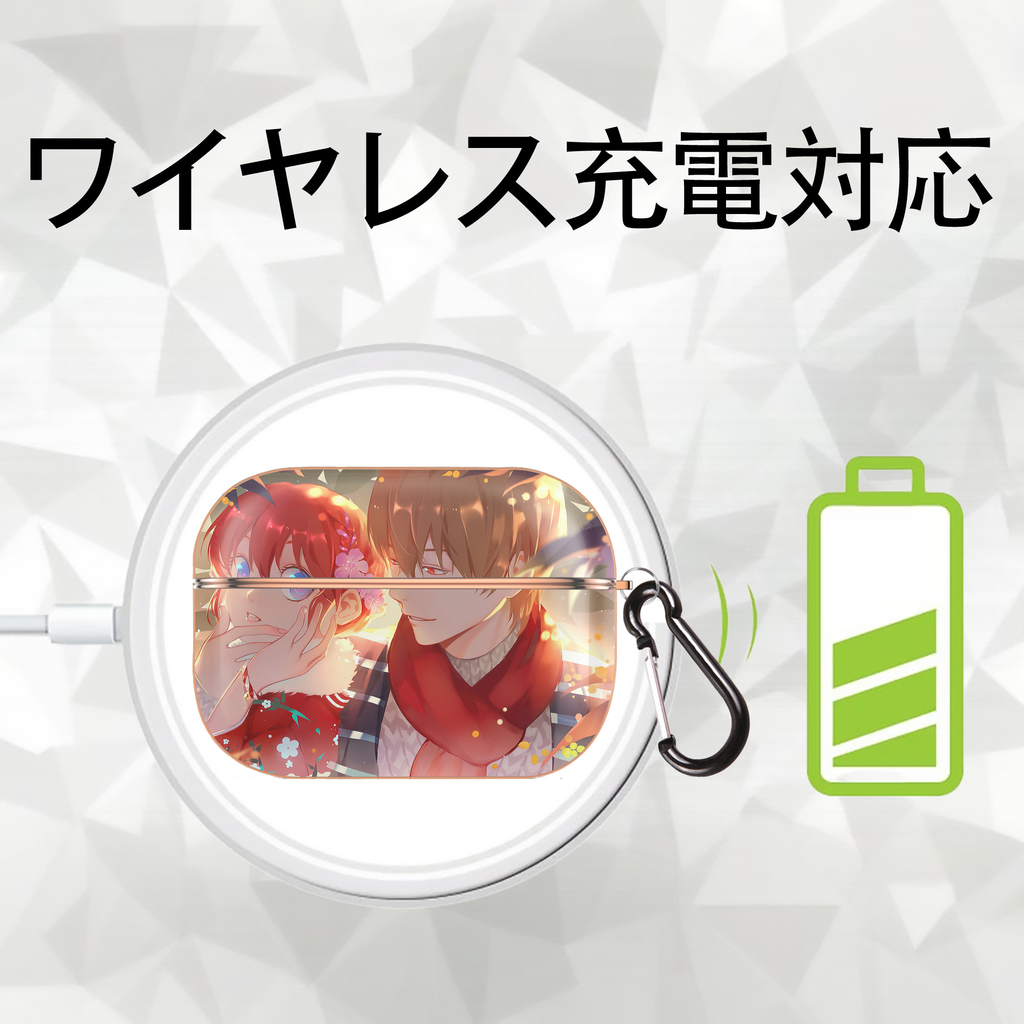 ぎんたま 坂田銀時（さかたぎんとき） 神楽 志村新八（しむら しんぱち） GINTAMA Sakata Gintoki Kagura Shimura Shinpachi 【AirPods Pro用】ハードシェル保護ケース｜耐衝撃・防指紋・カラビナ付き商品仕様