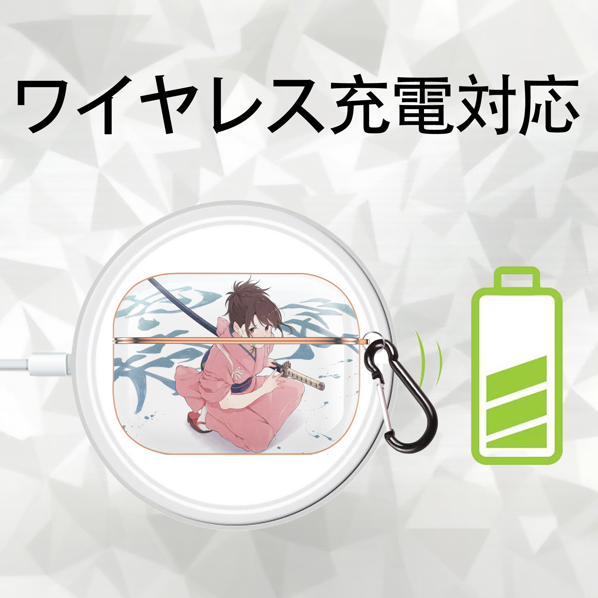 ぎんたま 坂田銀時（さかたぎんとき） 神楽 志村新八（しむら しんぱち） GINTAMA Sakata Gintoki Kagura Shimura Shinpachi 【AirPods Pro用】ハードシェル保護ケース｜耐衝撃・防指紋・カラビナ付き商品仕様