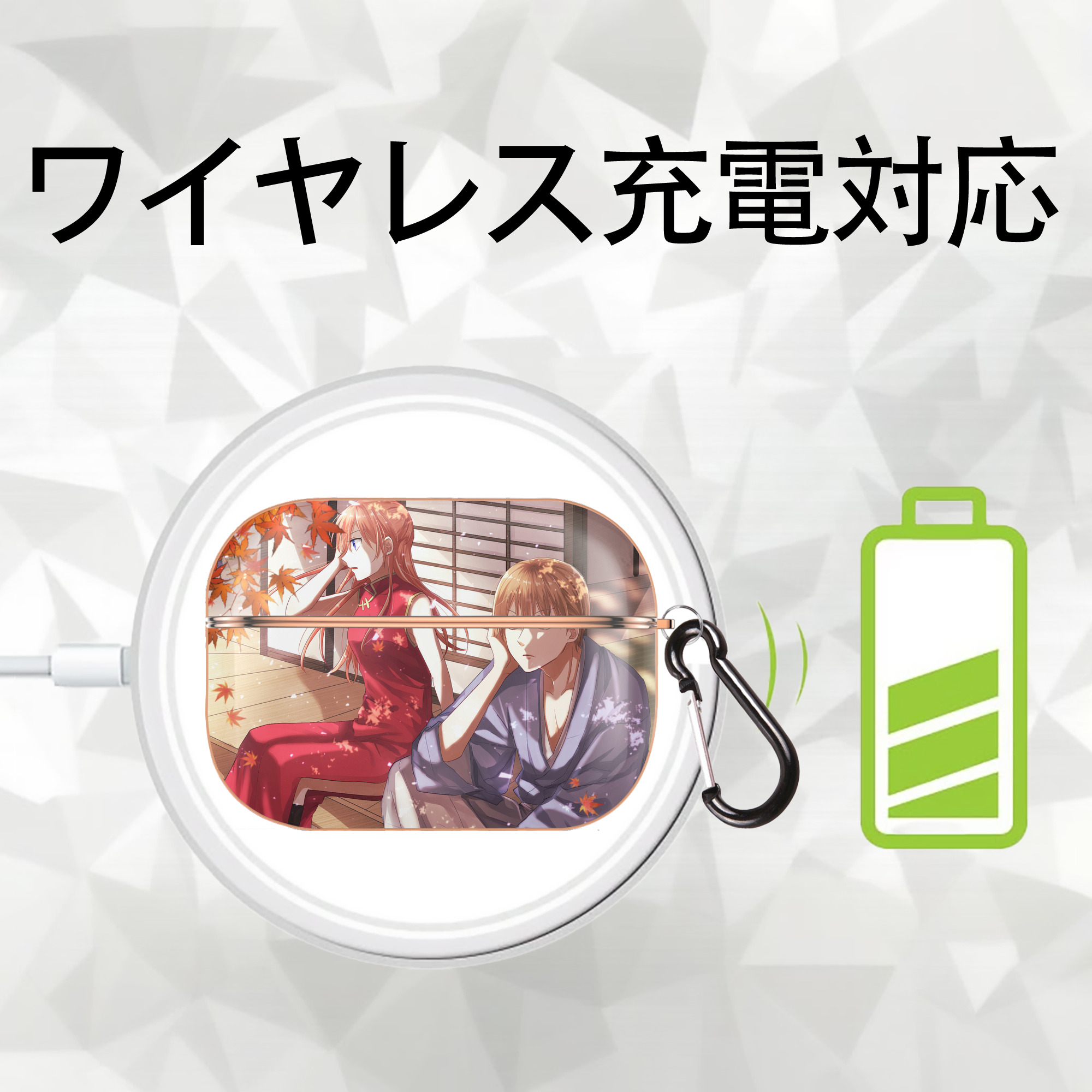 ぎんたま 坂田銀時（さかたぎんとき） 神楽 志村新八（しむら しんぱち） GINTAMA Sakata Gintoki Kagura Shimura Shinpachi 【AirPods Pro用】ハードシェル保護ケース｜耐衝撃・防指紋・カラビナ付き商品仕様