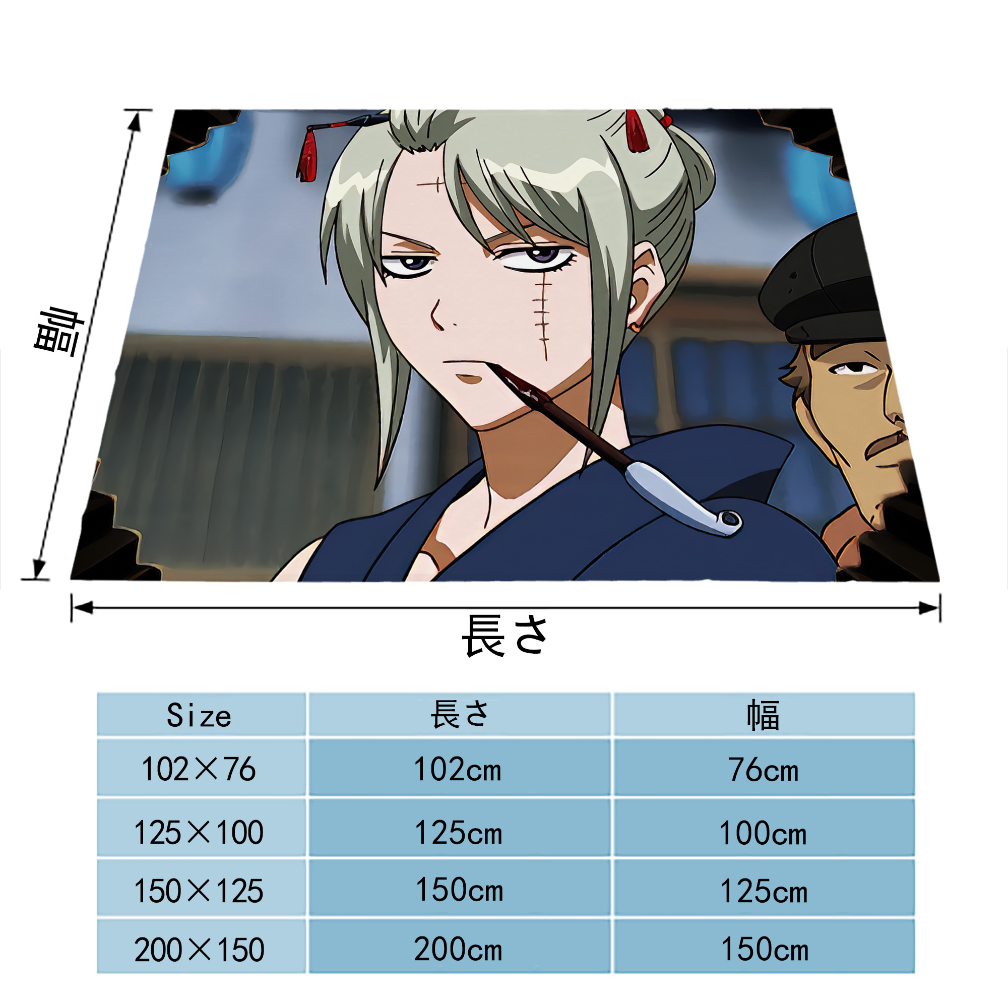 ぎんたま 坂田銀時（さかたぎんとき） 神楽 志村新八（しむら しんぱち） GINTAMA Sakata Gintoki Kagura Shimura Shinpachi フランネルブランケット・多サイズ対応（横型）