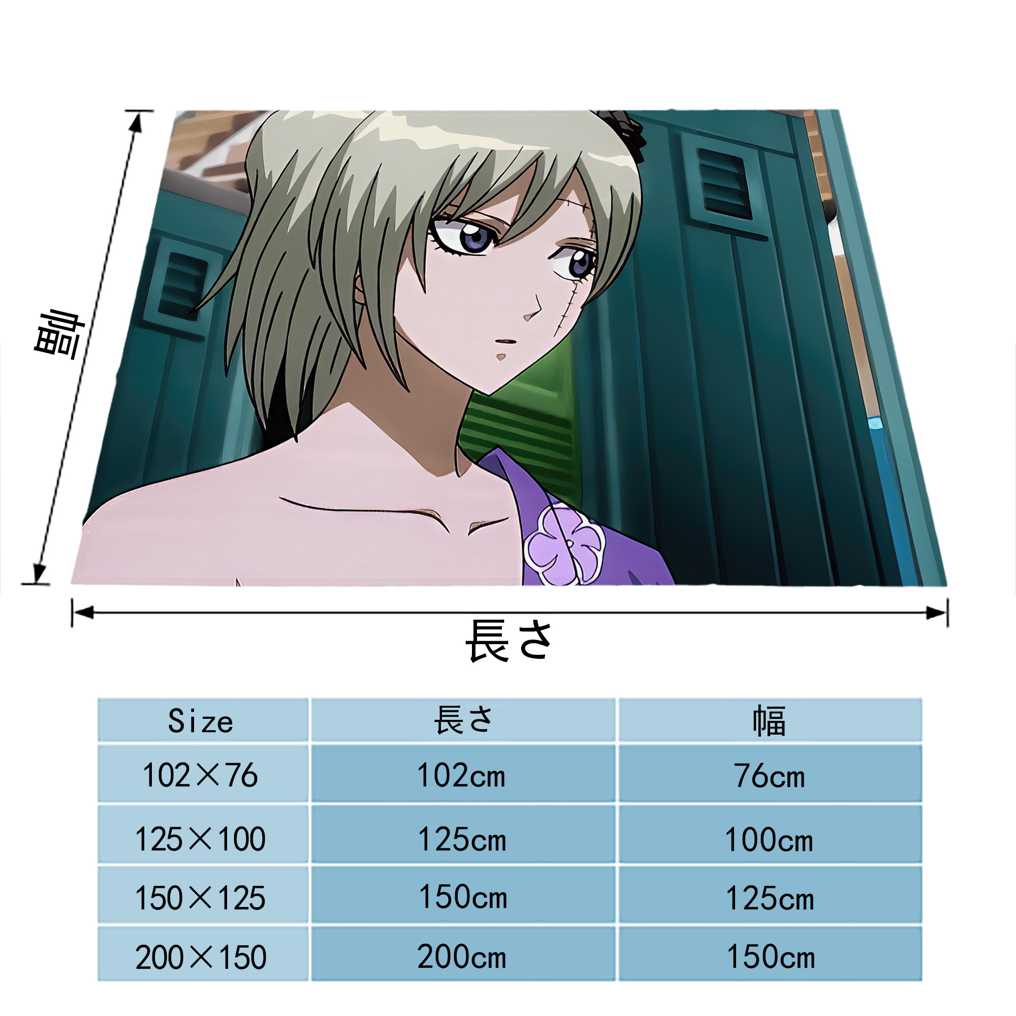ぎんたま 坂田銀時（さかたぎんとき） 神楽 志村新八（しむら しんぱち） GINTAMA Sakata Gintoki Kagura Shimura Shinpachi フランネルブランケット・多サイズ対応（横型）