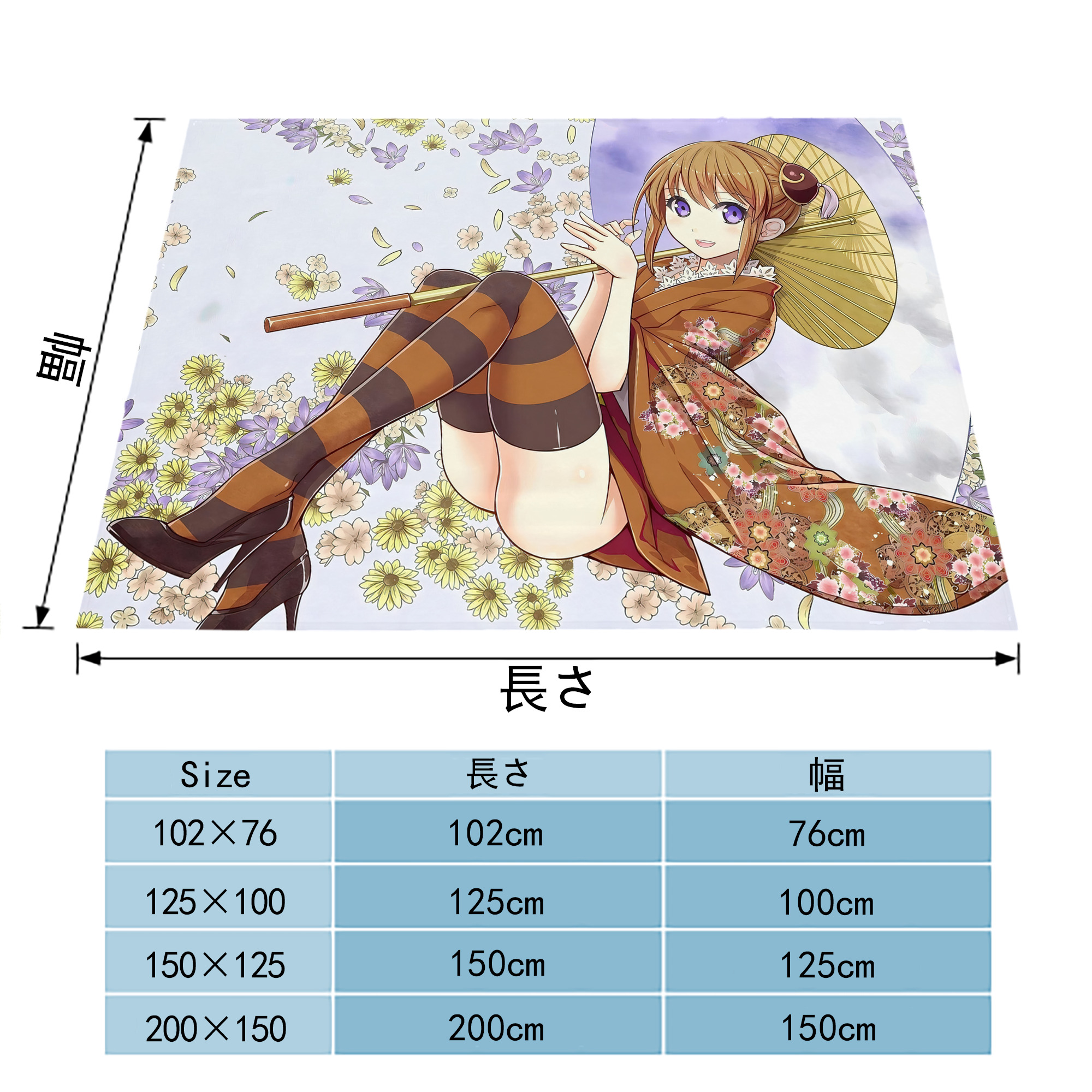 ぎんたま 坂田銀時（さかたぎんとき） 神楽 志村新八（しむら しんぱち） GINTAMA Sakata Gintoki Kagura Shimura Shinpachi フランネルブランケット・多サイズ対応（横型）