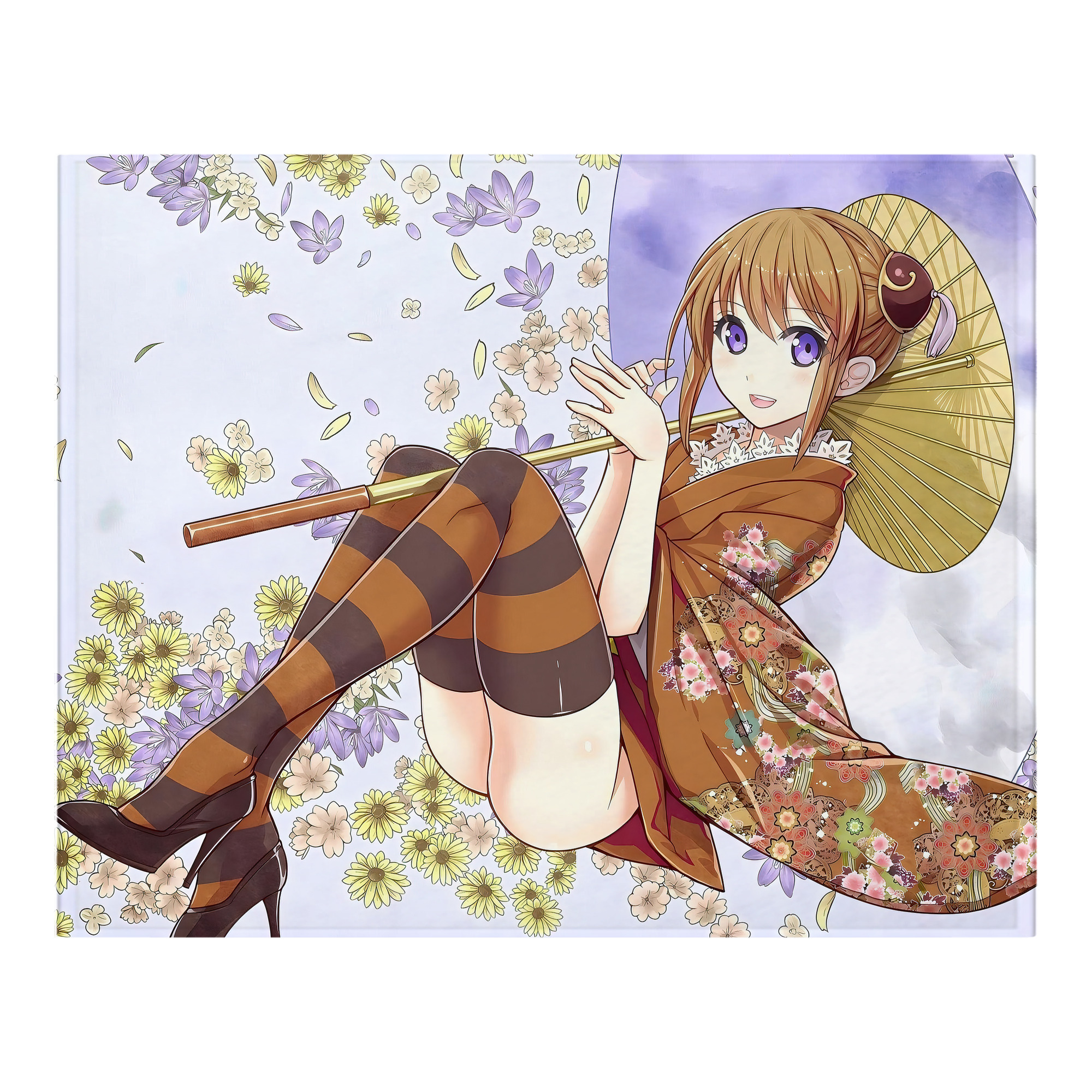 （画像用） ぎんたま 坂田銀時（さかたぎんとき） 神楽 志村新八（しむら しんぱち） GINTAMA Sakata Gintoki Kagura Shimura Shinpachi フランネルブランケット・多サイズ対応（横型）