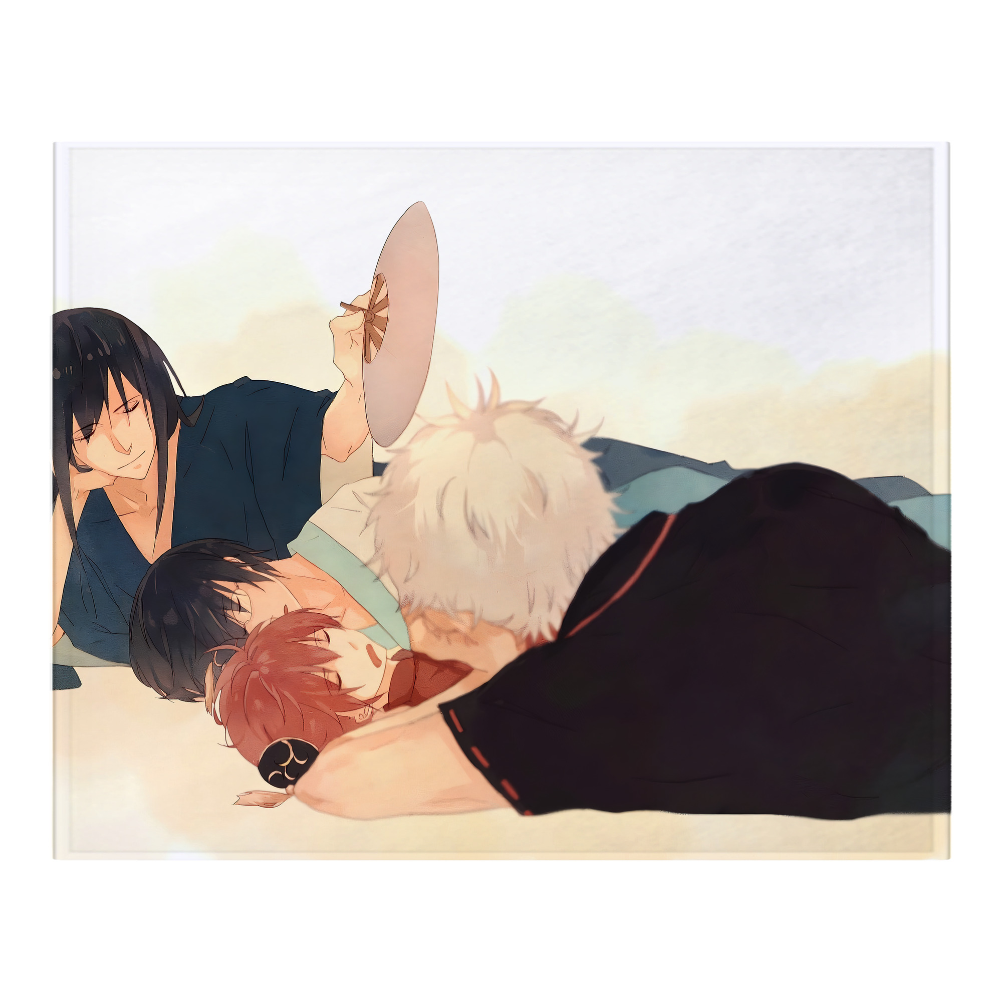 （画像用） ぎんたま 坂田銀時（さかたぎんとき） 神楽 志村新八（しむら しんぱち） GINTAMA Sakata Gintoki Kagura Shimura Shinpachi フランネルブランケット・多サイズ対応（横型）