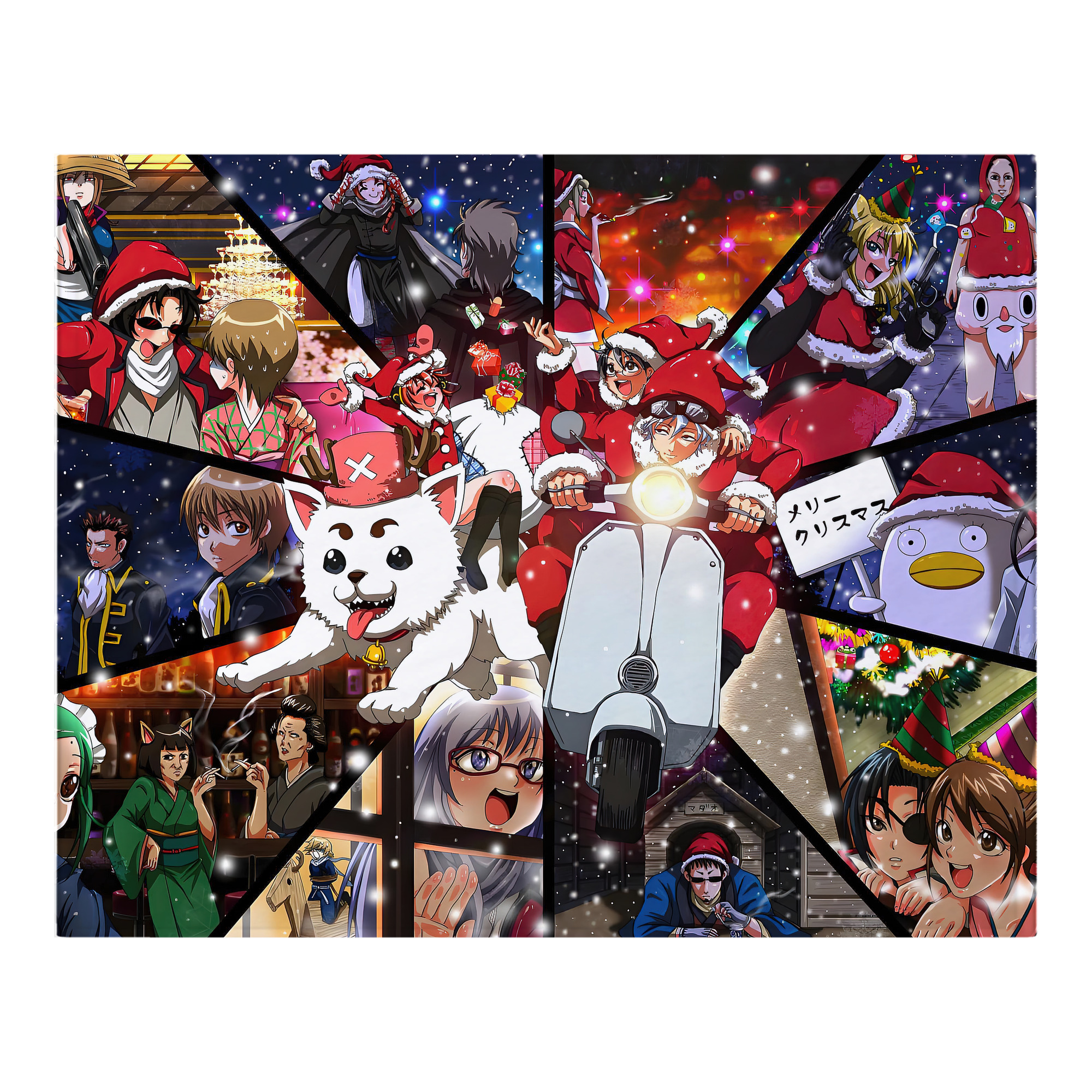 （画像用） ぎんたま 坂田銀時（さかたぎんとき） 神楽 志村新八（しむら しんぱち） GINTAMA Sakata Gintoki Kagura Shimura Shinpachi フランネルブランケット・多サイズ対応（横型）
