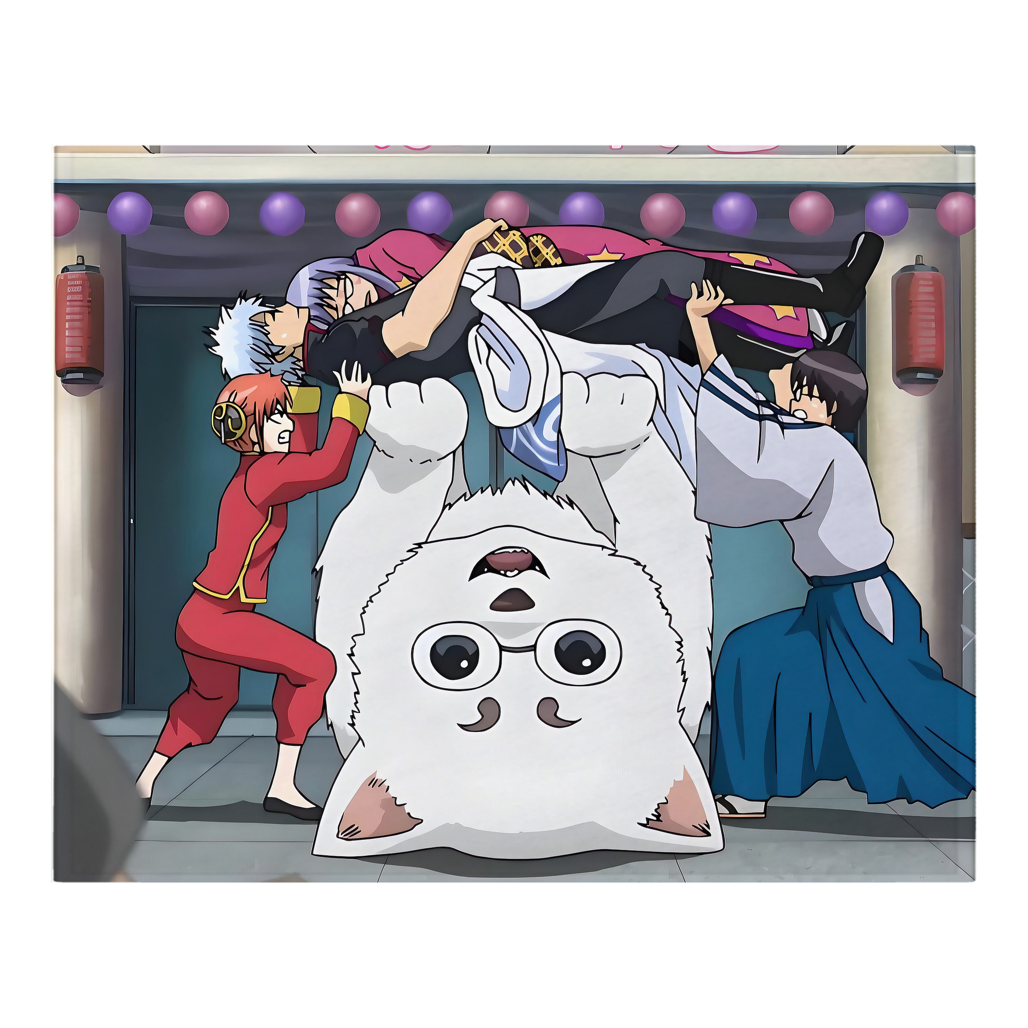 （画像用） ぎんたま 坂田銀時（さかたぎんとき） 神楽 志村新八（しむら しんぱち） GINTAMA Sakata Gintoki Kagura Shimura Shinpachi フランネルブランケット・多サイズ対応（横型）