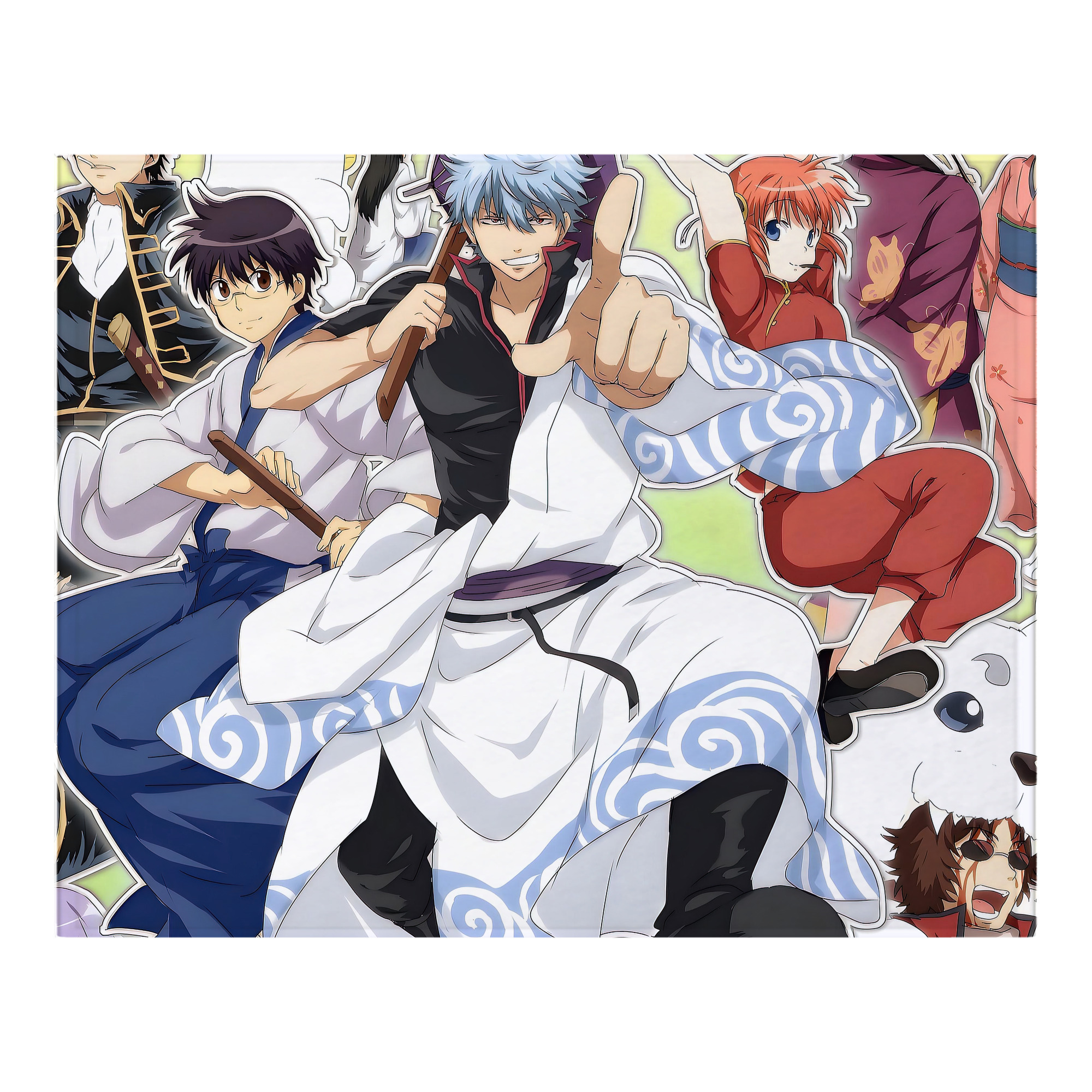 （画像用） ぎんたま 坂田銀時（さかたぎんとき） 神楽 志村新八（しむら しんぱち） GINTAMA Sakata Gintoki Kagura Shimura Shinpachi フランネルブランケット・多サイズ対応（横型）