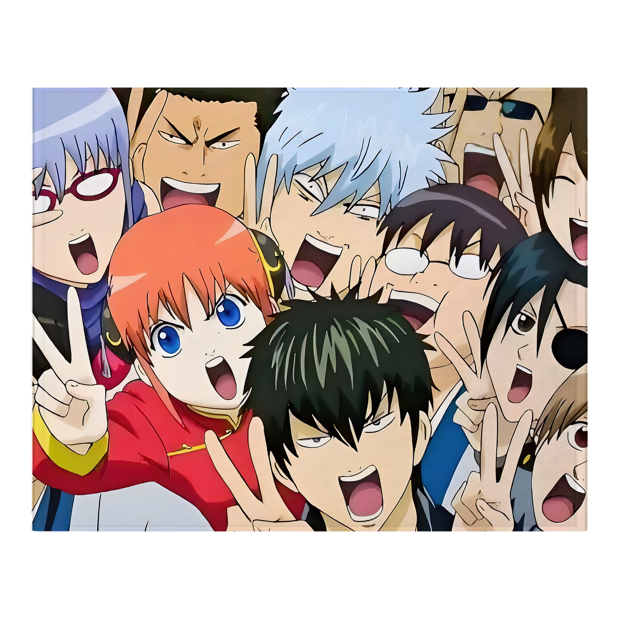 （画像用） ぎんたま 坂田銀時（さかたぎんとき） 神楽 志村新八（しむら しんぱち） GINTAMA Sakata Gintoki Kagura Shimura Shinpachi フランネルブランケット・多サイズ対応（横型）