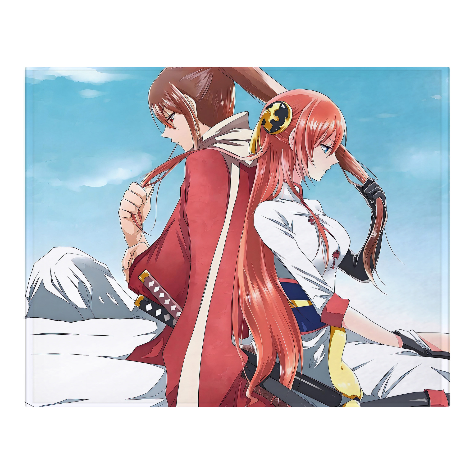 （画像用） ぎんたま 坂田銀時（さかたぎんとき） 神楽 志村新八（しむら しんぱち） GINTAMA Sakata Gintoki Kagura Shimura Shinpachi フランネルブランケット・多サイズ対応（横型）