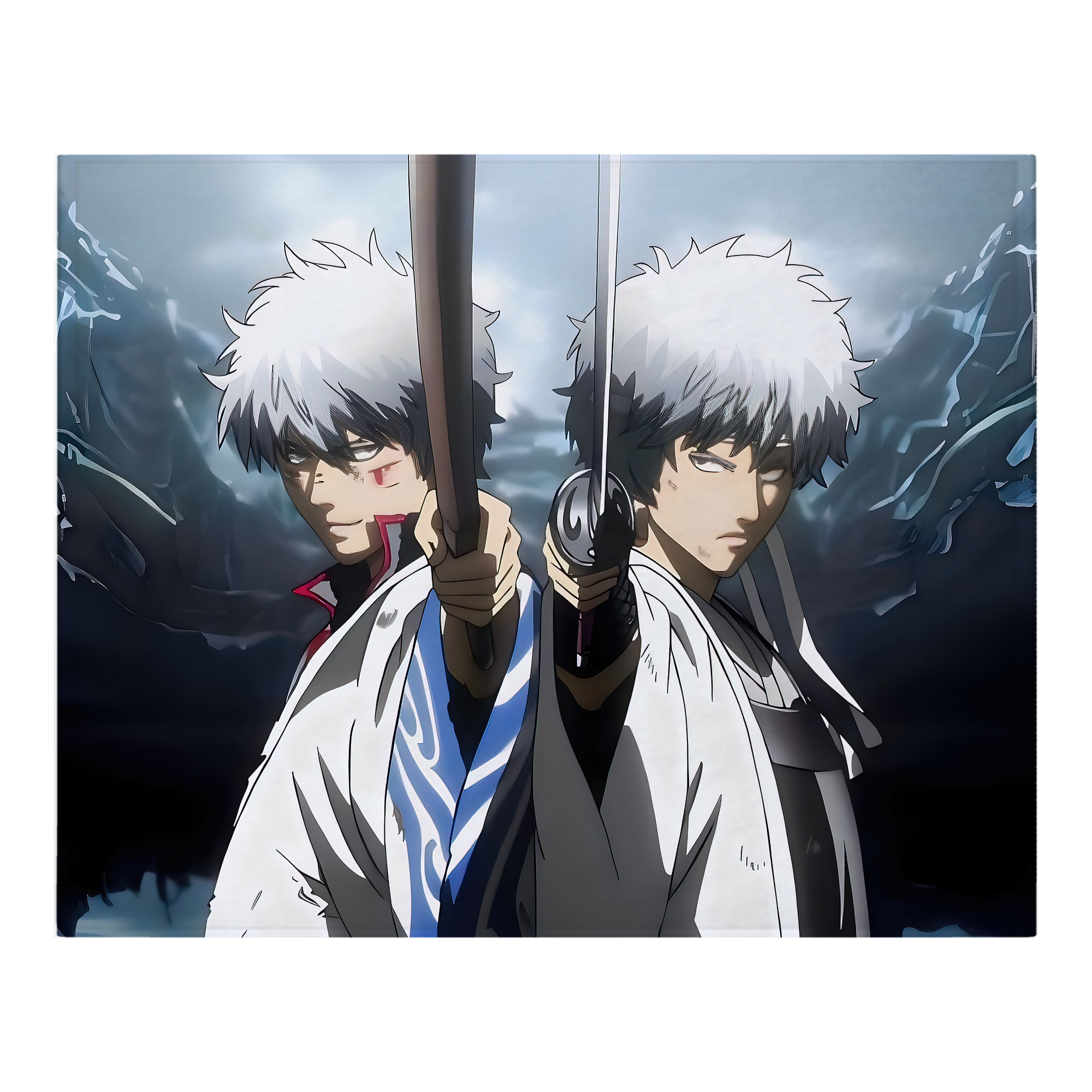 （画像用） ぎんたま 坂田銀時（さかたぎんとき） 神楽 志村新八（しむら しんぱち） GINTAMA Sakata Gintoki Kagura Shimura Shinpachi フランネルブランケット・多サイズ対応（横型）