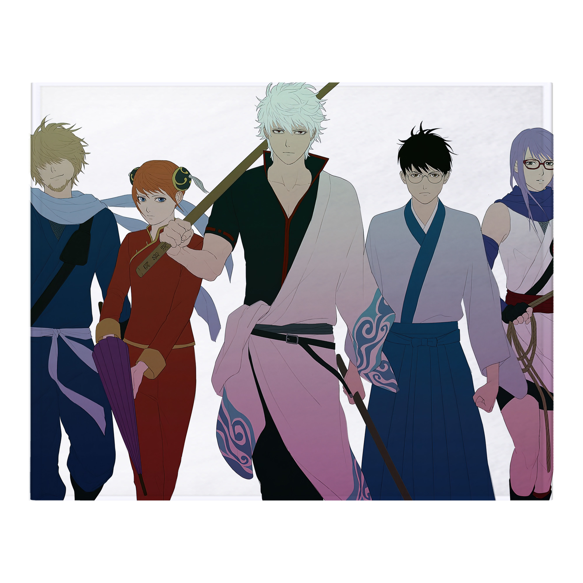 （画像用） ぎんたま 坂田銀時（さかたぎんとき） 神楽 志村新八（しむら しんぱち） GINTAMA Sakata Gintoki Kagura Shimura Shinpachi フランネルブランケット・多サイズ対応（横型）