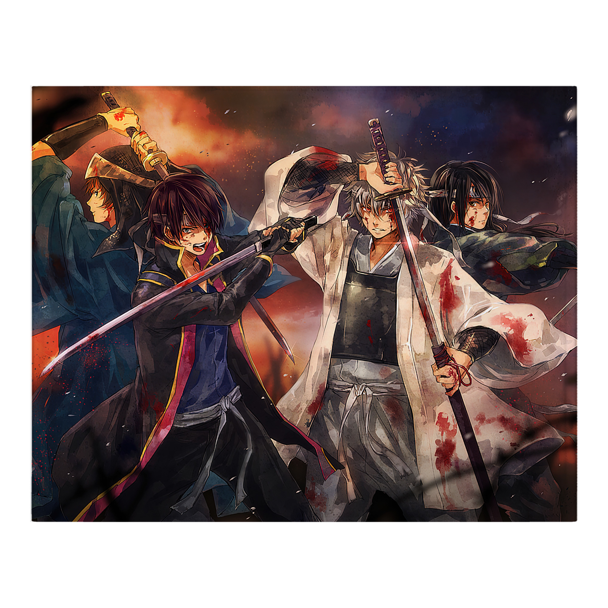 （画像用） ぎんたま 坂田銀時（さかたぎんとき） 神楽 志村新八（しむら しんぱち） GINTAMA Sakata Gintoki Kagura Shimura Shinpachi フランネルブランケット・多サイズ対応（横型）