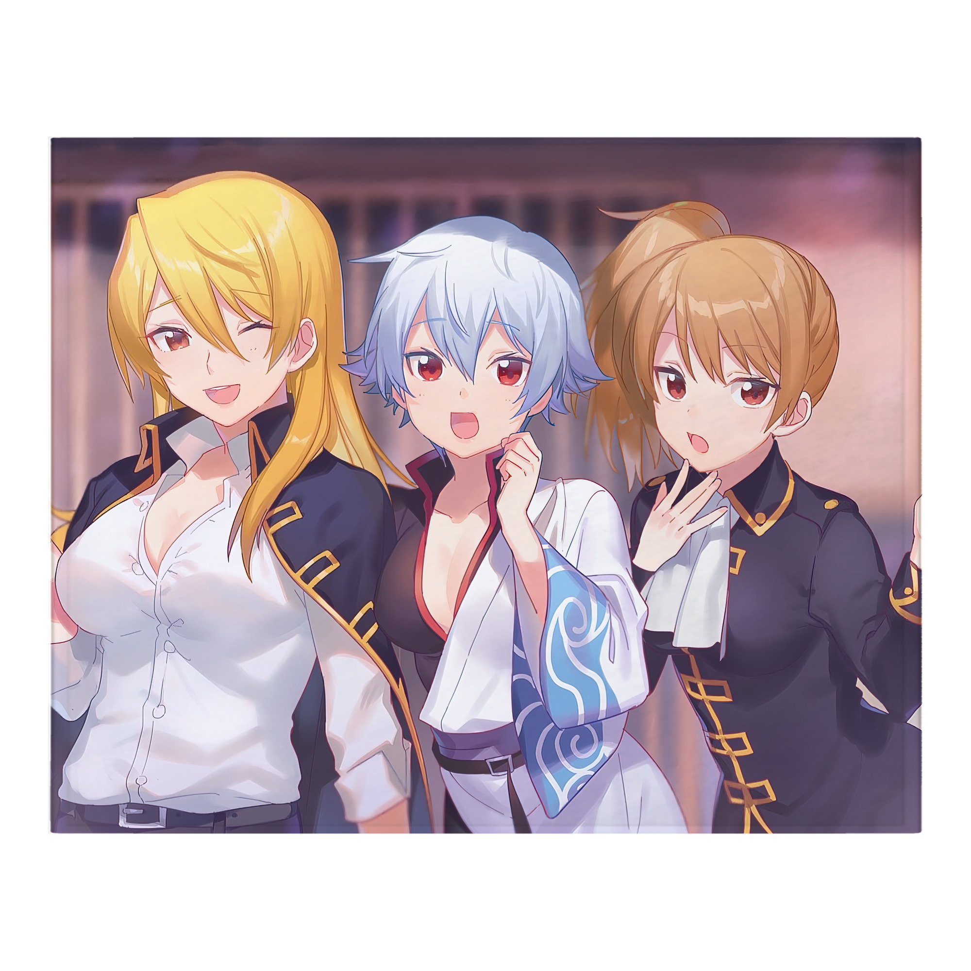 （画像用） ぎんたま 坂田銀時（さかたぎんとき） 神楽 志村新八（しむら しんぱち） GINTAMA Sakata Gintoki Kagura Shimura Shinpachi フランネルブランケット・多サイズ対応（横型）