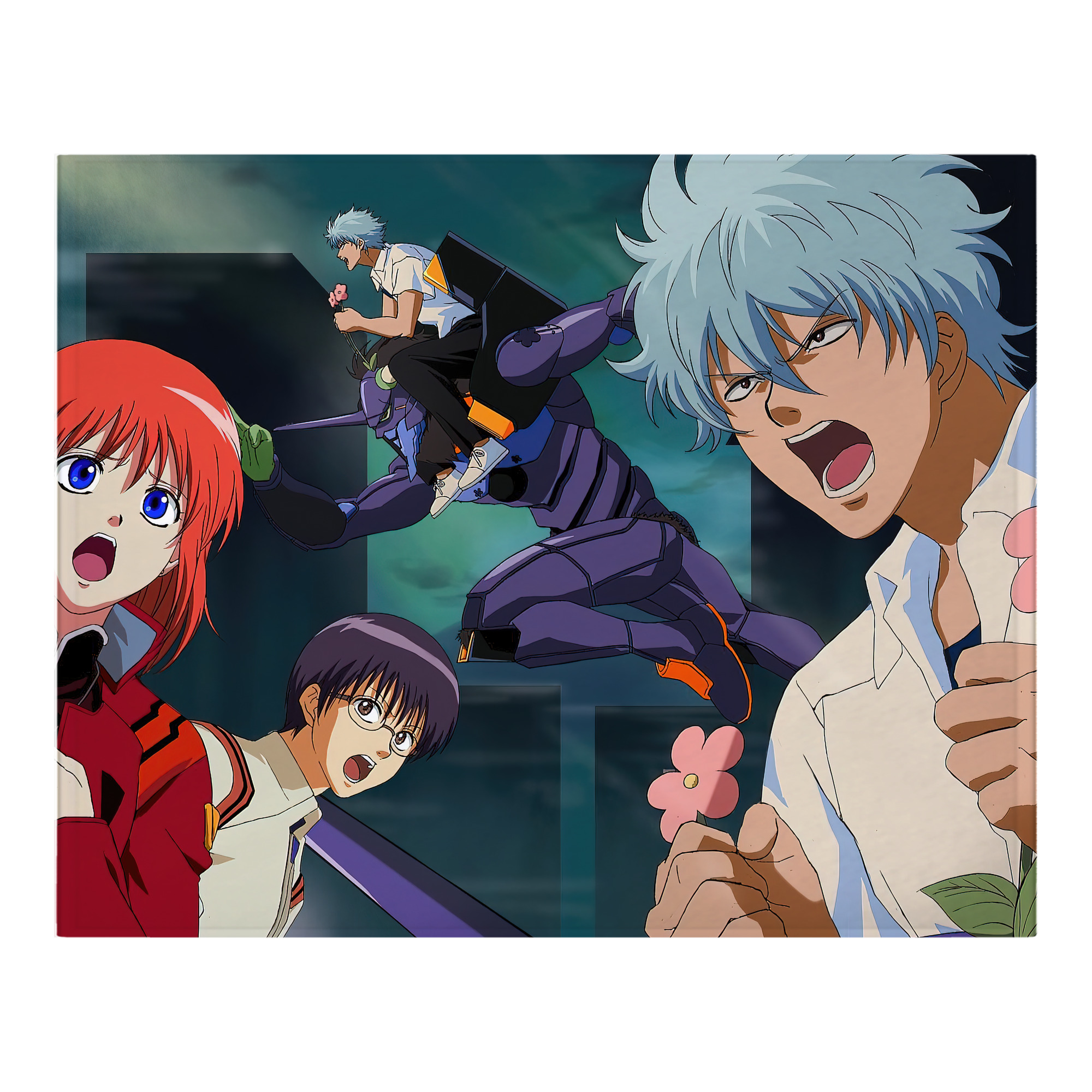 （画像用） ぎんたま 坂田銀時（さかたぎんとき） 神楽 志村新八（しむら しんぱち） GINTAMA Sakata Gintoki Kagura Shimura Shinpachi フランネルブランケット・多サイズ対応（横型）