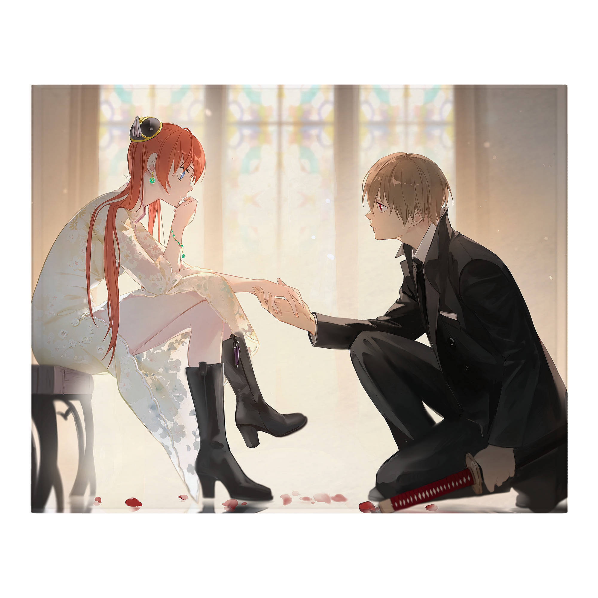（画像用） ぎんたま 坂田銀時（さかたぎんとき） 神楽 志村新八（しむら しんぱち） GINTAMA Sakata Gintoki Kagura Shimura Shinpachi フランネルブランケット・多サイズ対応（横型）