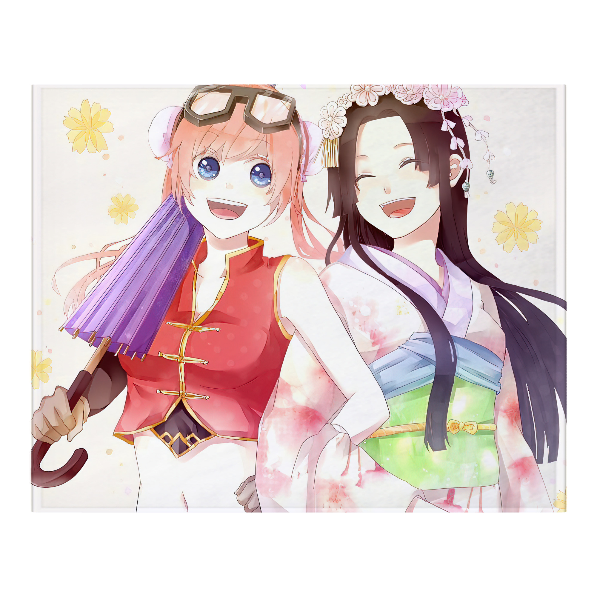 （画像用） ぎんたま 坂田銀時（さかたぎんとき） 神楽 志村新八（しむら しんぱち） GINTAMA Sakata Gintoki Kagura Shimura Shinpachi フランネルブランケット・多サイズ対応（横型）