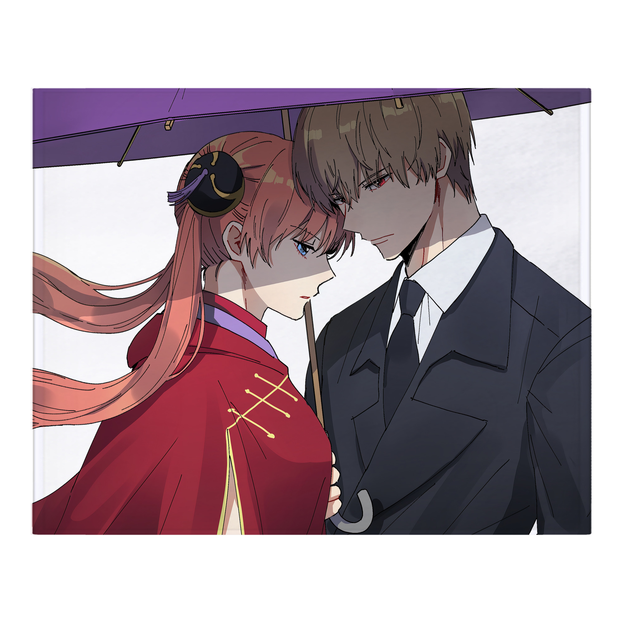 （画像用） ぎんたま 坂田銀時（さかたぎんとき） 神楽 志村新八（しむら しんぱち） GINTAMA Sakata Gintoki Kagura Shimura Shinpachi フランネルブランケット・多サイズ対応（横型）