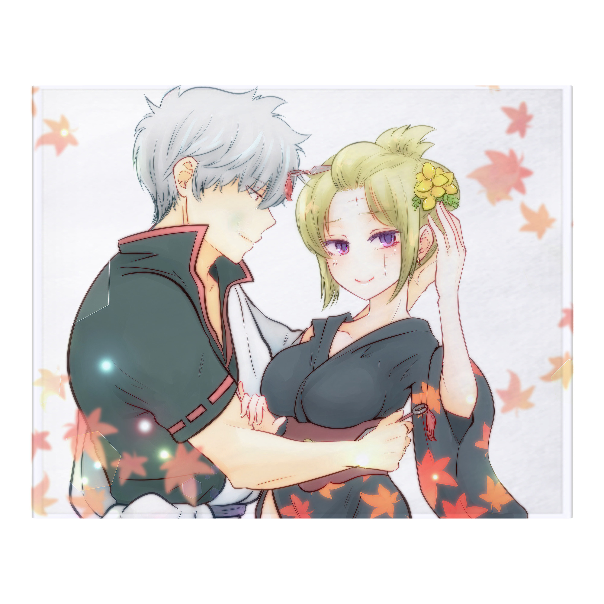 （画像用） ぎんたま 坂田銀時（さかたぎんとき） 神楽 志村新八（しむら しんぱち） GINTAMA Sakata Gintoki Kagura Shimura Shinpachi フランネルブランケット・多サイズ対応（横型）