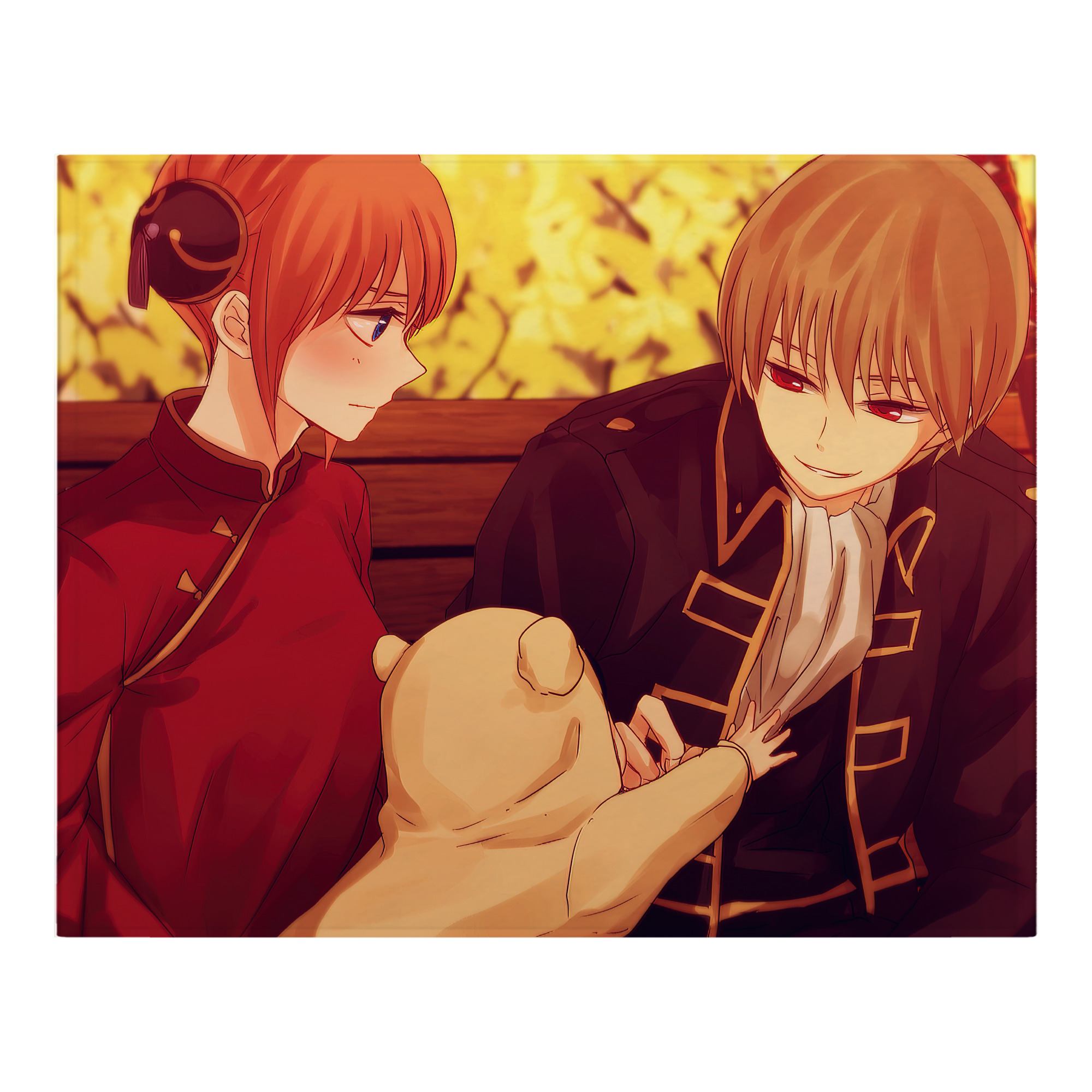 （画像用） ぎんたま 坂田銀時（さかたぎんとき） 神楽 志村新八（しむら しんぱち） GINTAMA Sakata Gintoki Kagura Shimura Shinpachi フランネルブランケット・多サイズ対応（横型）