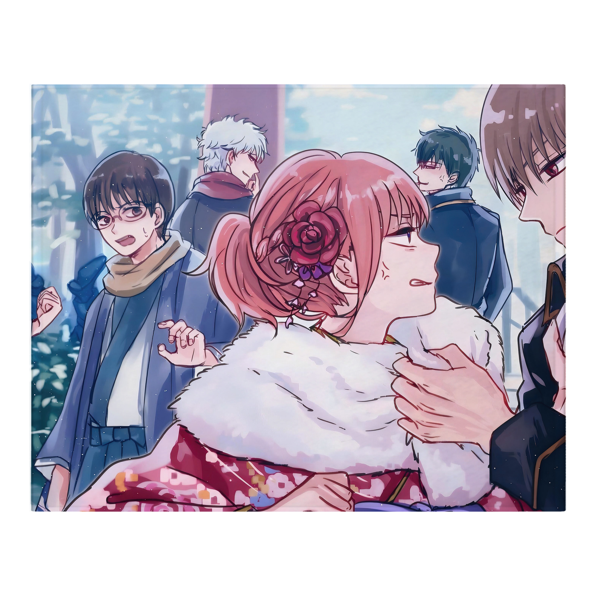 （画像用） ぎんたま 坂田銀時（さかたぎんとき） 神楽 志村新八（しむら しんぱち） GINTAMA Sakata Gintoki Kagura Shimura Shinpachi フランネルブランケット・多サイズ対応（横型）