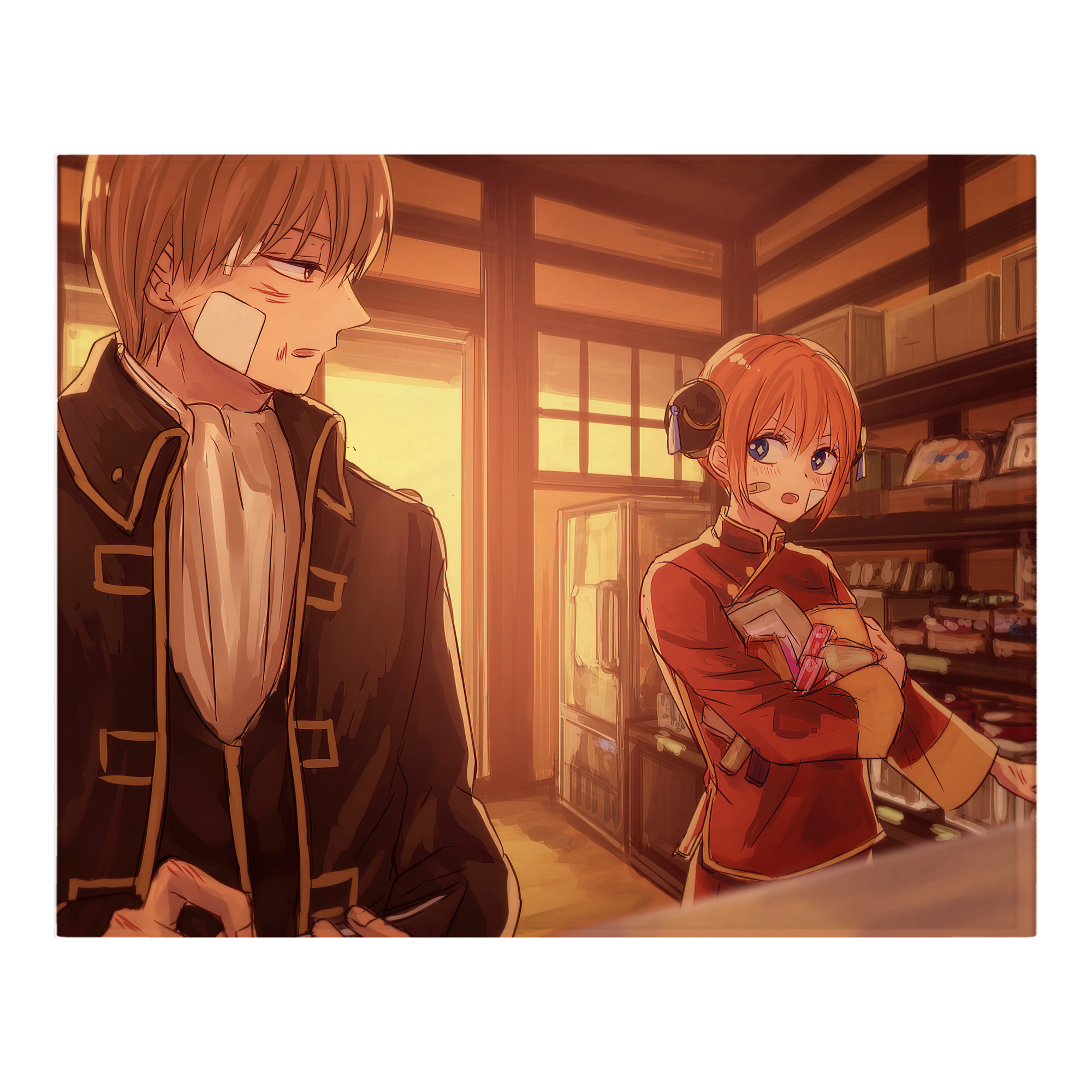 （画像用） ぎんたま 坂田銀時（さかたぎんとき） 神楽 志村新八（しむら しんぱち） GINTAMA Sakata Gintoki Kagura Shimura Shinpachi フランネルブランケット・多サイズ対応（横型）