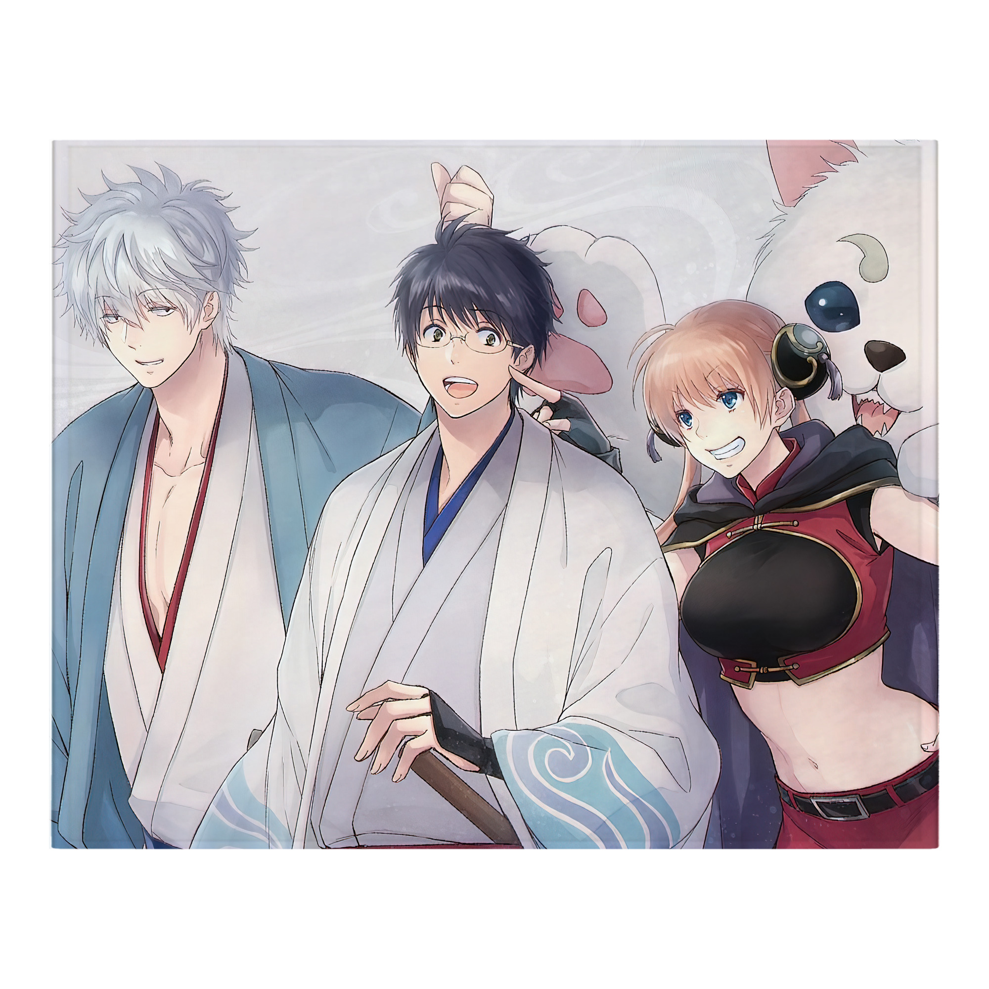 （画像用） ぎんたま 坂田銀時（さかたぎんとき） 神楽 志村新八（しむら しんぱち） GINTAMA Sakata Gintoki Kagura Shimura Shinpachi フランネルブランケット・多サイズ対応（横型）