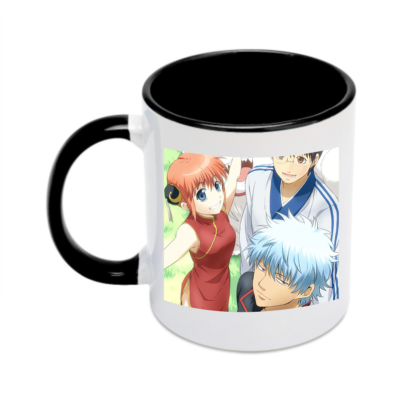 （画像用） ぎんたま 坂田銀時（さかたぎんとき） 神楽 志村新八（しむら しんぱち） GINTAMA Sakata Gintoki Kagura Shimura Shinpachi カラーマグカップ