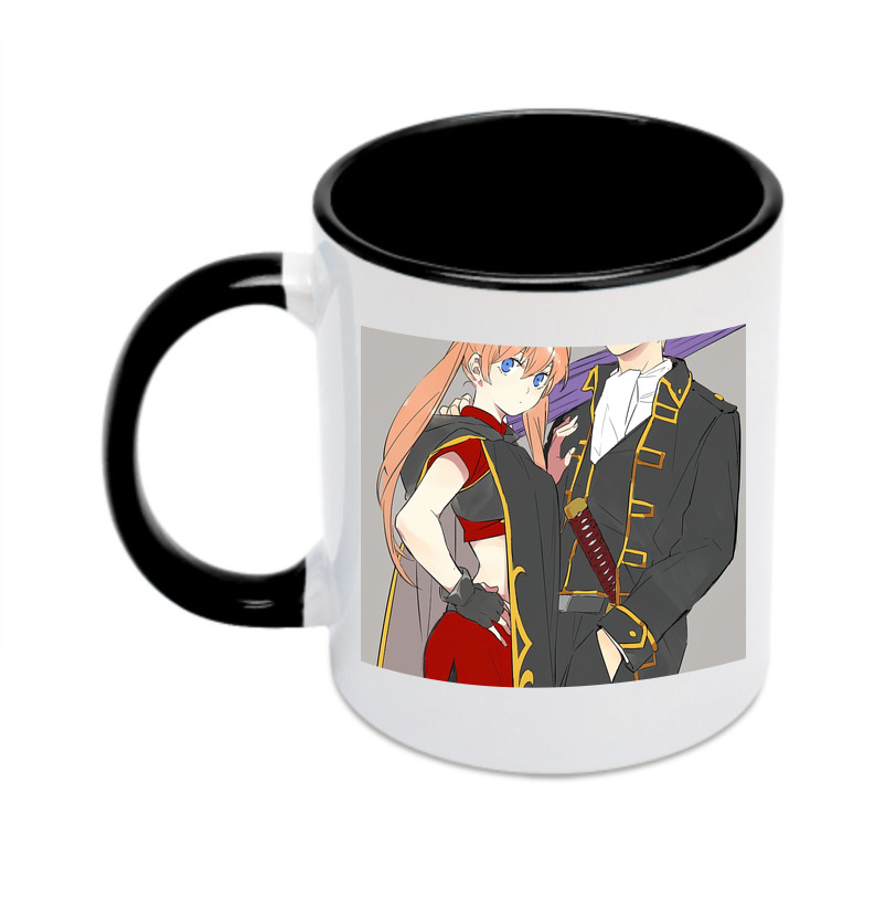 （画像用） ぎんたま 坂田銀時（さかたぎんとき） 神楽 志村新八（しむら しんぱち） GINTAMA Sakata Gintoki Kagura Shimura Shinpachi カラーマグカップ