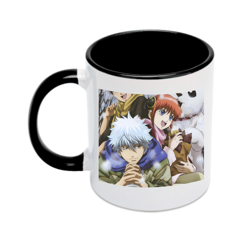 （画像用） ぎんたま 坂田銀時（さかたぎんとき） 神楽 志村新八（しむら しんぱち） GINTAMA Sakata Gintoki Kagura Shimura Shinpachi カラーマグカップ