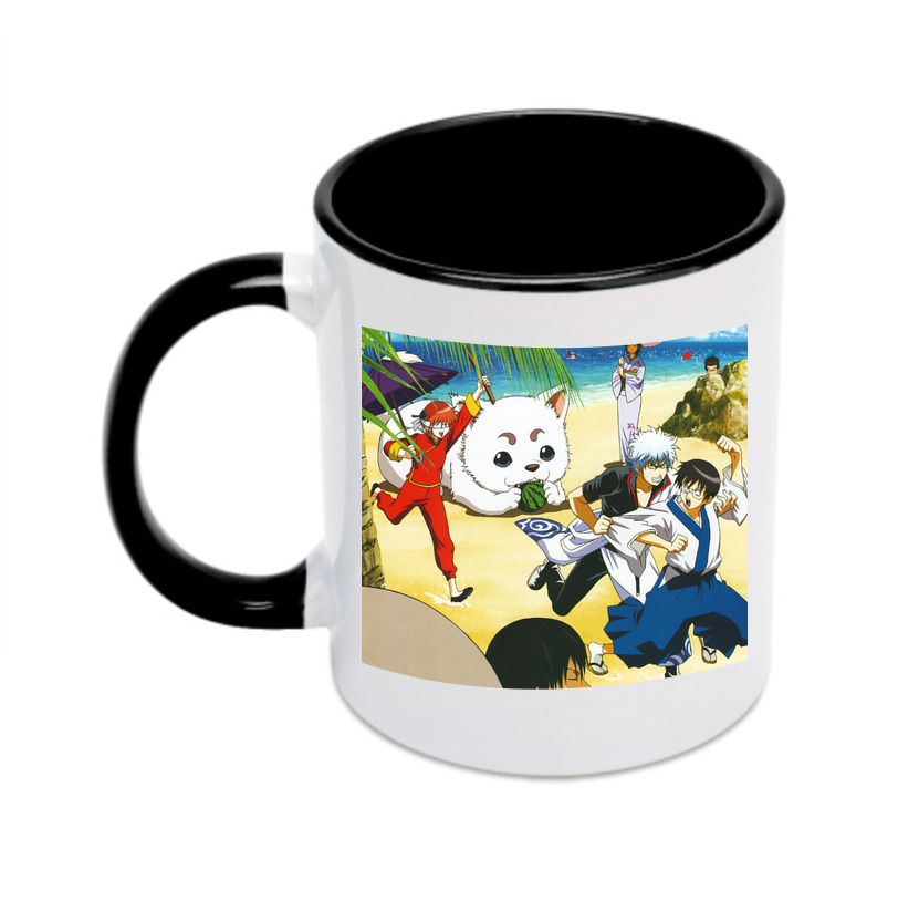 （画像用） ぎんたま 坂田銀時（さかたぎんとき） 神楽 志村新八（しむら しんぱち） GINTAMA Sakata Gintoki Kagura Shimura Shinpachi カラーマグカップ