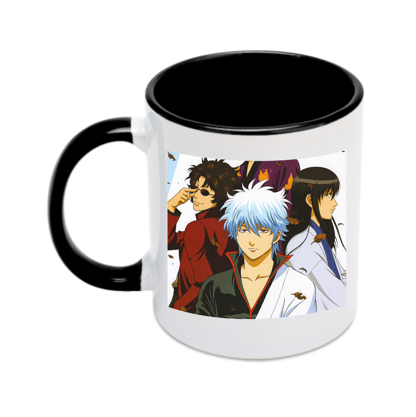 （画像用） ぎんたま 坂田銀時（さかたぎんとき） 神楽 志村新八（しむら しんぱち） GINTAMA Sakata Gintoki Kagura Shimura Shinpachi カラーマグカップ