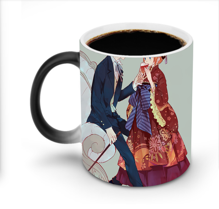 （画像用） ぎんたま 坂田銀時（さかたぎんとき） 神楽 志村新八（しむら しんぱち） GINTAMA Sakata Gintoki Kagura Shimura Shinpachi 温度変色マグカップ