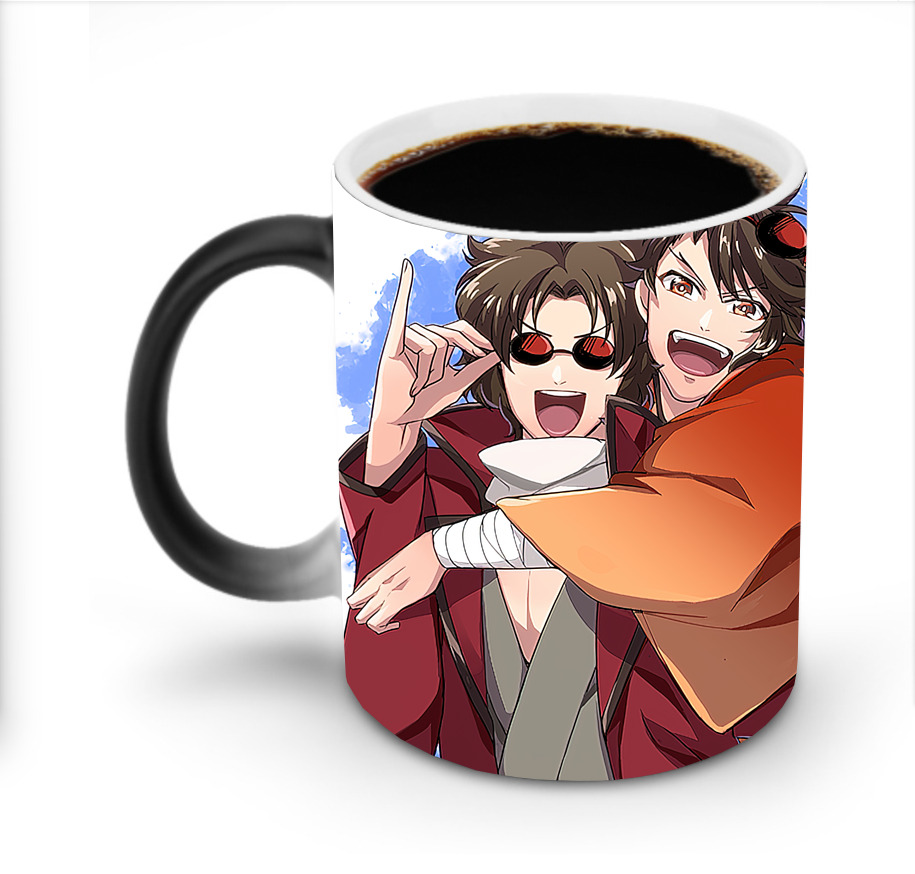 （画像用） ぎんたま 坂田銀時（さかたぎんとき） 神楽 志村新八（しむら しんぱち） GINTAMA Sakata Gintoki Kagura Shimura Shinpachi 温度変色マグカップ