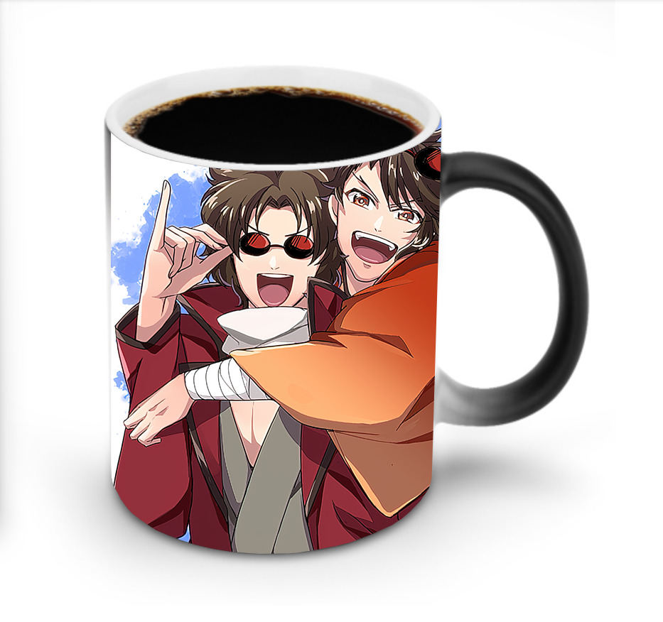 （画像用） ぎんたま 坂田銀時（さかたぎんとき） 神楽 志村新八（しむら しんぱち） GINTAMA Sakata Gintoki Kagura Shimura Shinpachi 温度変色マグカップ