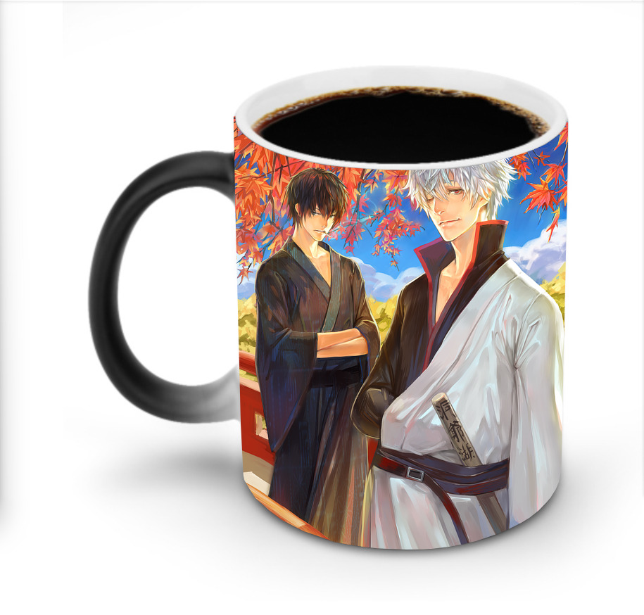 （画像用） ぎんたま 坂田銀時（さかたぎんとき） 神楽 志村新八（しむら しんぱち） GINTAMA Sakata Gintoki Kagura Shimura Shinpachi 温度変色マグカップ