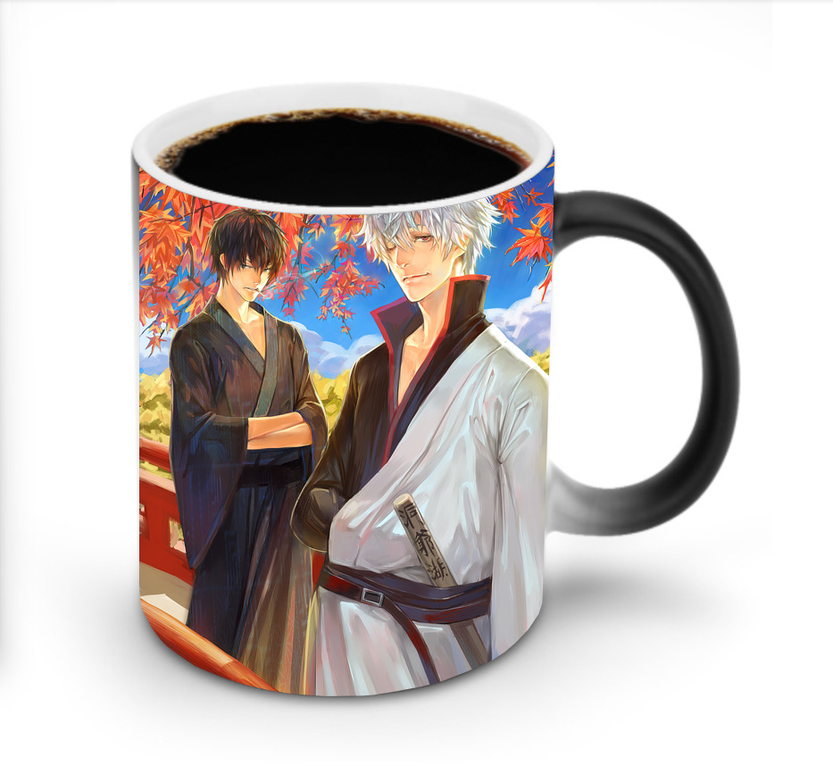 （画像用） ぎんたま 坂田銀時（さかたぎんとき） 神楽 志村新八（しむら しんぱち） GINTAMA Sakata Gintoki Kagura Shimura Shinpachi 温度変色マグカップ