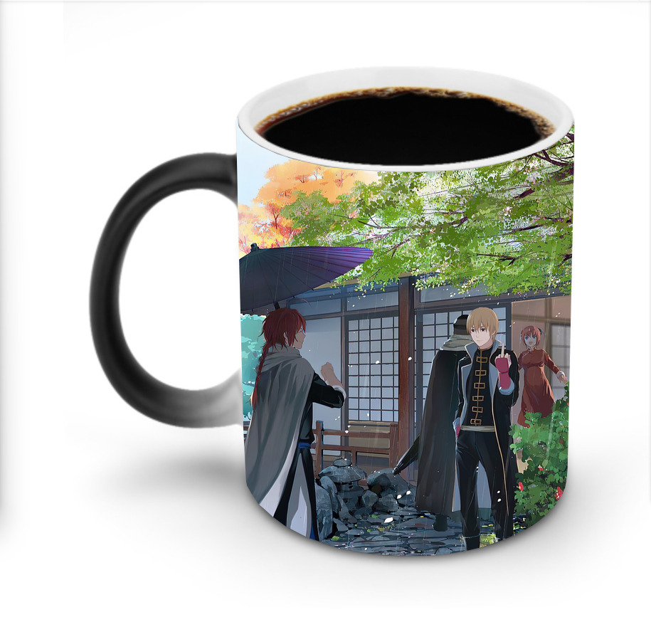 （画像用） ぎんたま 坂田銀時（さかたぎんとき） 神楽 志村新八（しむら しんぱち） GINTAMA Sakata Gintoki Kagura Shimura Shinpachi 温度変色マグカップ