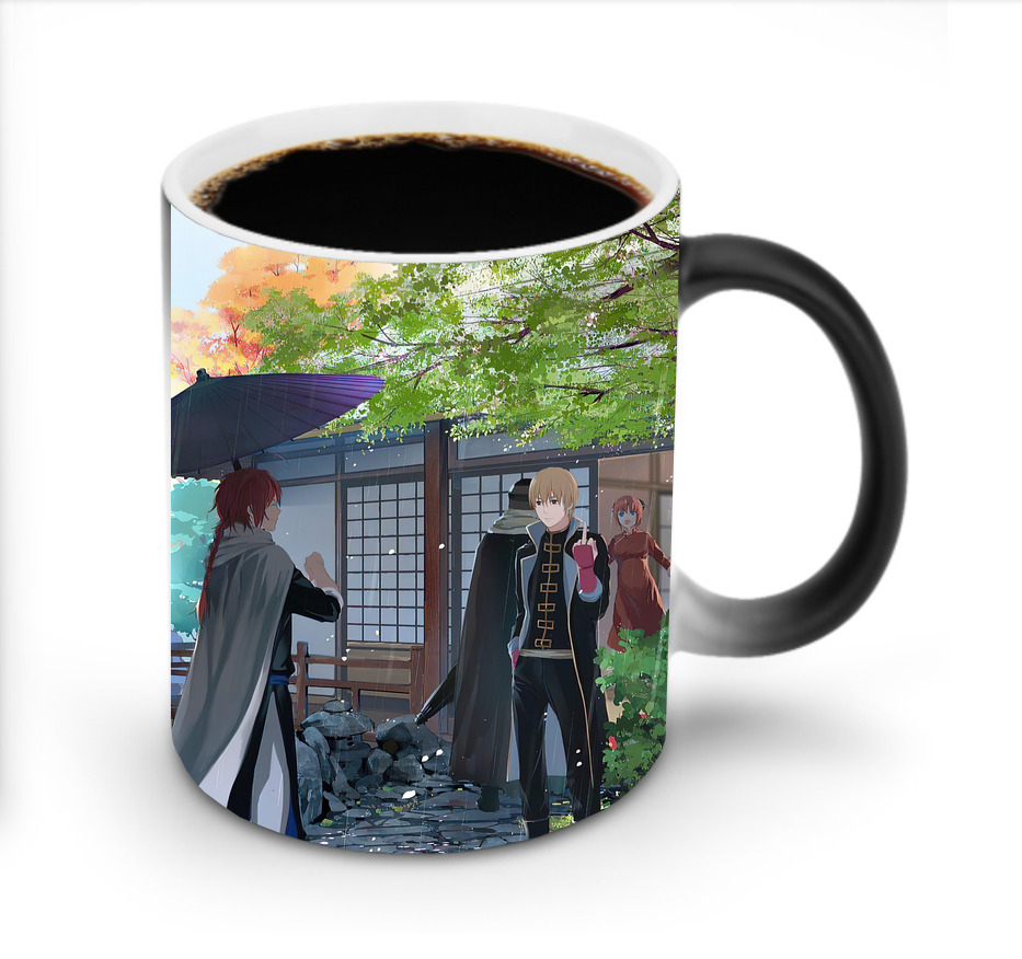 （画像用） ぎんたま 坂田銀時（さかたぎんとき） 神楽 志村新八（しむら しんぱち） GINTAMA Sakata Gintoki Kagura Shimura Shinpachi 温度変色マグカップ