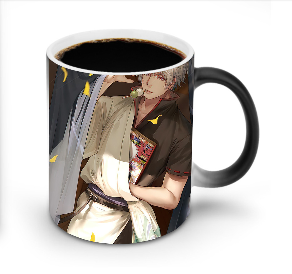 （画像用） ぎんたま 坂田銀時（さかたぎんとき） 神楽 志村新八（しむら しんぱち） GINTAMA Sakata Gintoki Kagura Shimura Shinpachi 温度変色マグカップ