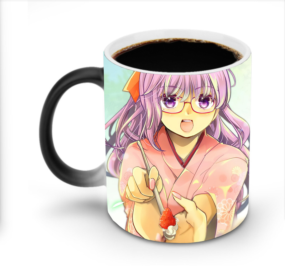 （画像用） ぎんたま 坂田銀時（さかたぎんとき） 神楽 志村新八（しむら しんぱち） GINTAMA Sakata Gintoki Kagura Shimura Shinpachi 温度変色マグカップ