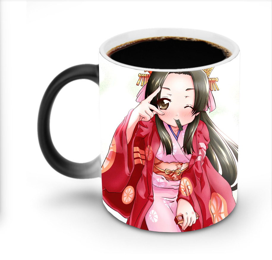 （画像用） ぎんたま 坂田銀時（さかたぎんとき） 神楽 志村新八（しむら しんぱち） GINTAMA Sakata Gintoki Kagura Shimura Shinpachi 温度変色マグカップ