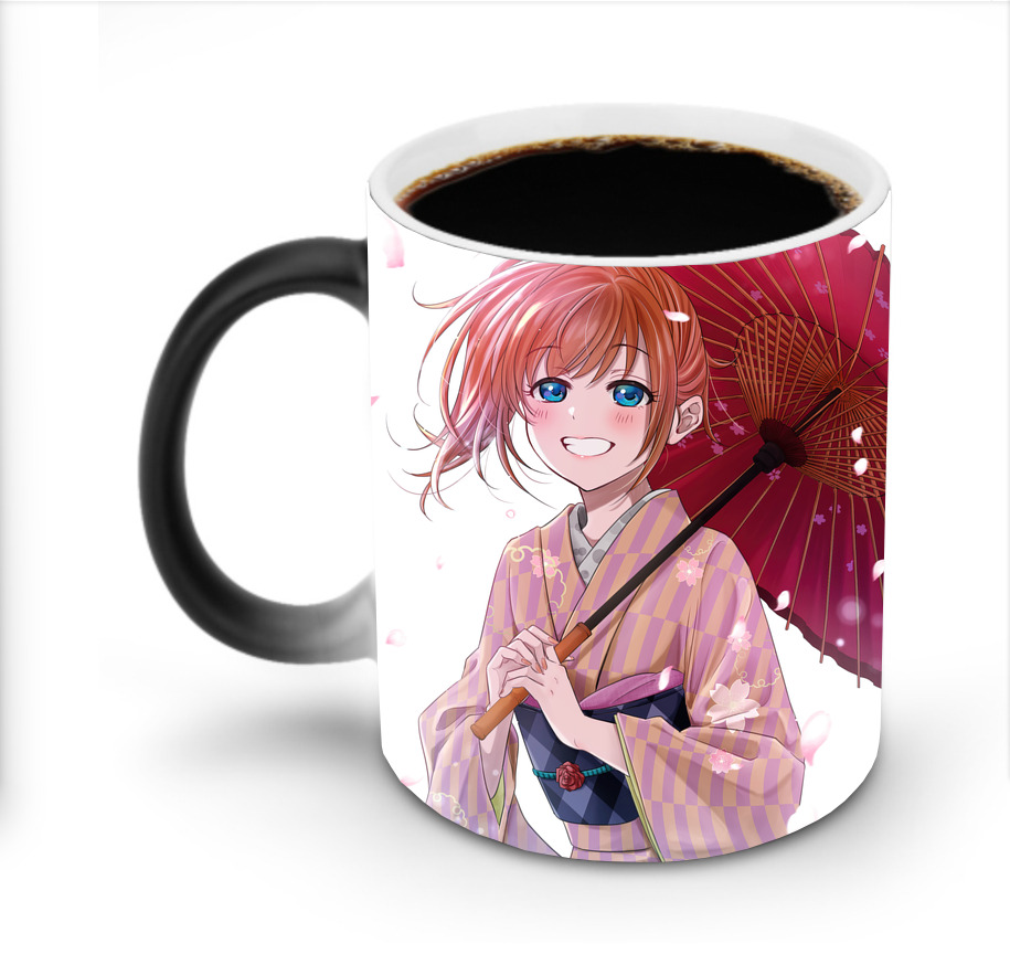 （画像用） ぎんたま 坂田銀時（さかたぎんとき） 神楽 志村新八（しむら しんぱち） GINTAMA Sakata Gintoki Kagura Shimura Shinpachi 温度変色マグカップ