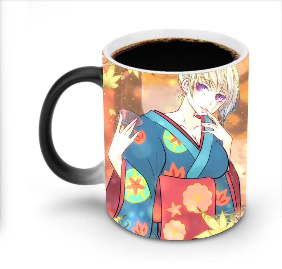 （画像用） ぎんたま 坂田銀時（さかたぎんとき） 神楽 志村新八（しむら しんぱち） GINTAMA Sakata Gintoki Kagura Shimura Shinpachi 温度変色マグカップ